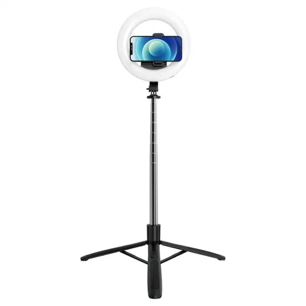 USAMS US-ZB241 Portable Live Show LED Ring Light Selfie Stick With Tripod Black MOQ:10 (ZB241ZJ01)