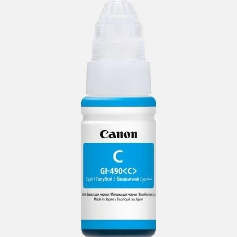 Canon Pixma Ink GI-490 C Cyan Ink Bottle, 0664C001